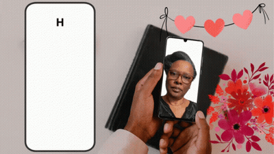 Person Holding Phone With Picture Of Woman GIF