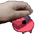Person Holding Pink Piggy Bank With Gun Sticker