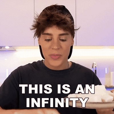 Person Holding Plate Of Food Saying This Is An Infinity GIF