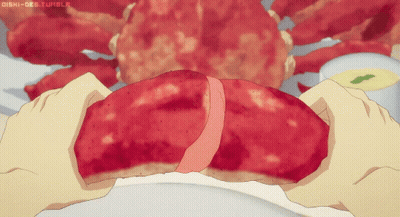 Person Holding Red Meat Oishi Des Tumblr GIF