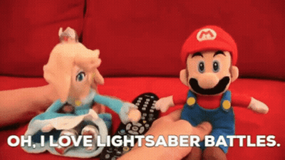 Person Holding Remote Next To Mario And Princess GIF