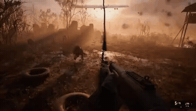 Person Holding Rifle With Running Dog GIF