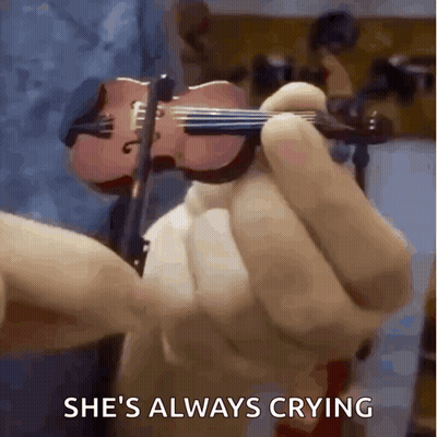 Person Holding Small Violin She's Always Crying GIF