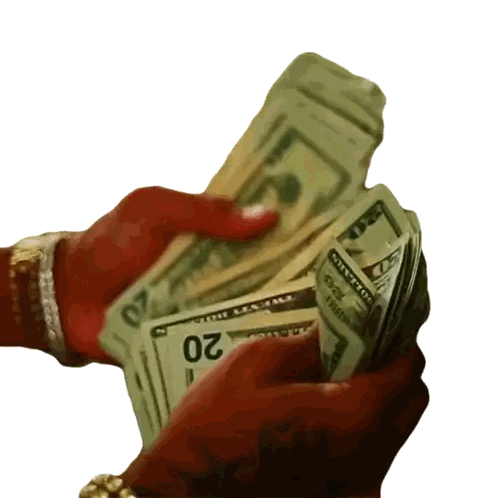 Person Holding Stack Of 20 Dollar Bills Sticker