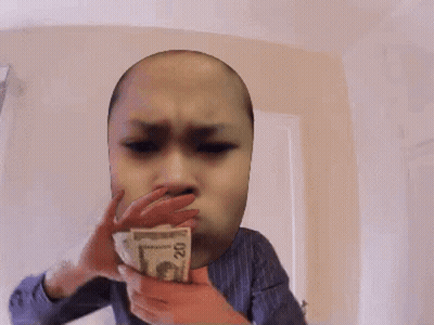 Person Holding Stack Of Money With 5 Dollar Bill GIF