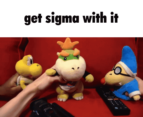 Person Holding Stuffed Animal Saying Get Sigma With It GIF