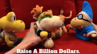 Person Holding Stuffed Animal Saying Raise A Billion Dollars GIF