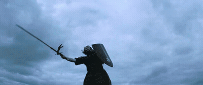 Person Holding Sword And Shield GIF