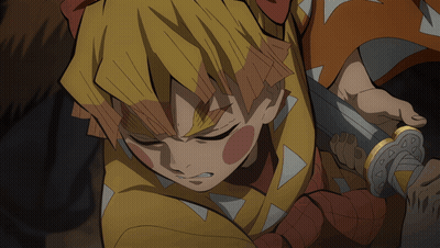 Person Holding Sword Eyes Closed GIF
