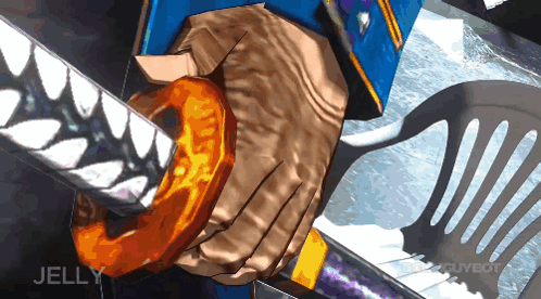 Person Holding Sword Jelly GIF