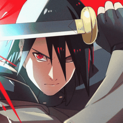 Person Holding Sword Red Background GIF