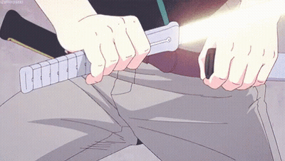 Person Holding Sword With Light GIF