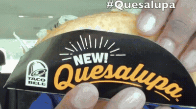 Person Holding Taco Bell Quesadilla GIF
