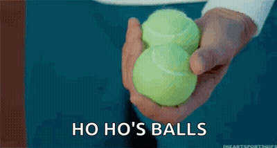 Person Holding Tennis Balls Ho Ho 'S Balls GIF