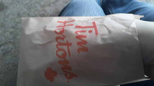Person Holding Tim Hortons Bag GIF