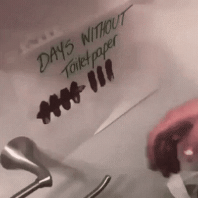 Person Holding Toilet Paper Days Without Toilet Paper GIF