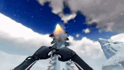 Person Holding Torch In Snow GIF
