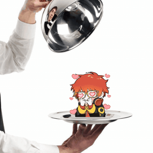Person Holding Tray With Picture GIF