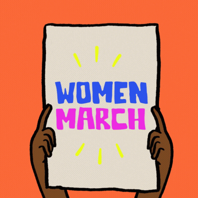 Person Holding Up Sign Saying Women March GIF