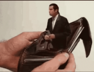 Person Holding Wallet With Man Sitting Inside GIF