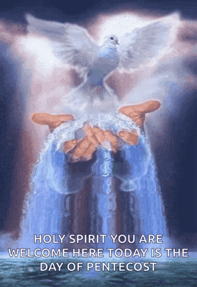 Person Holding Water and Dove Holy Spirit Pentecost