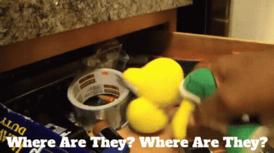 Person Holding Yellow Rubber Duck In Drawer Saying Where Are They GIF
