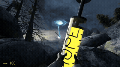 Person Holding Yellow Syringe Saying EOE GIF