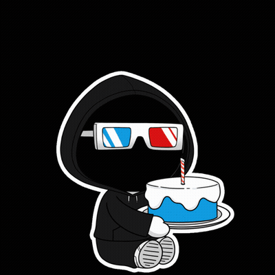 Person In 3D Glasses Holding Birthday Cake GIF