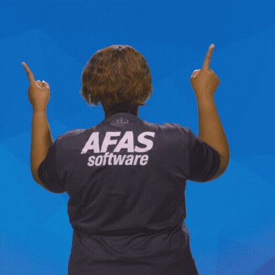 Person In AFAS Software Shirt Pointing Upwards GIF