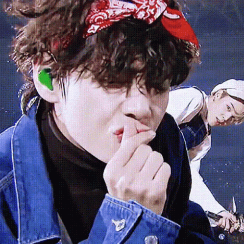 Person In Bandana And Denim Jacket GIF