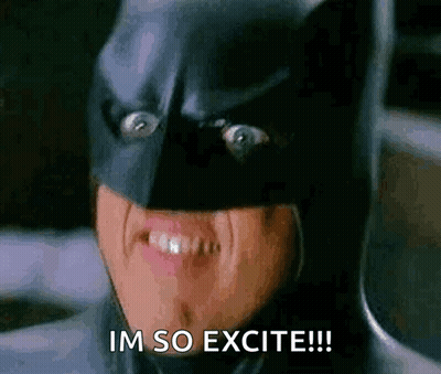 Person In Batman Mask Saying Im So Excite GIF
