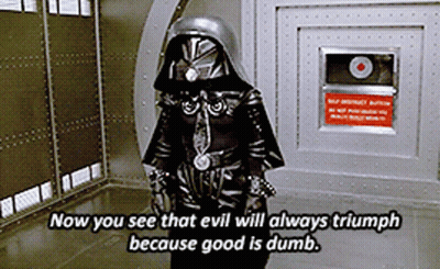 Person In Black Costume Saying Evil Triumphs GIF