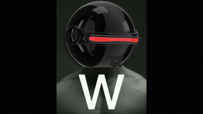 Person In Black Helmet With Letter W GIF