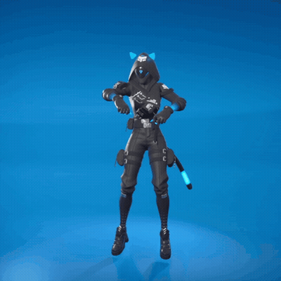 Person In Black Hoodie With Blue Cat Ears GIF