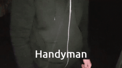 Person In Black Jacket Saying Handyman GIF