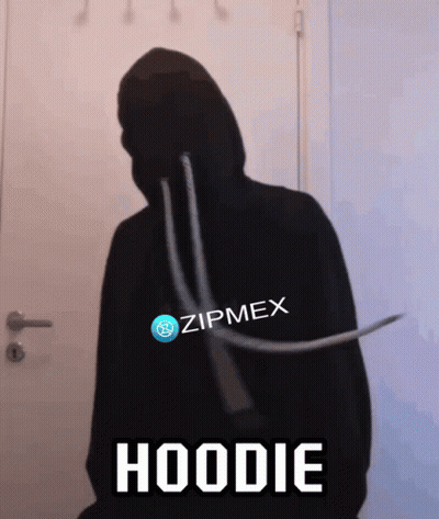 Person In Black Zipmex Hoodie Standing In Front Of Door GIF