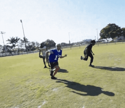 Person In Blue Jersey Number 1 Running On Field GIF