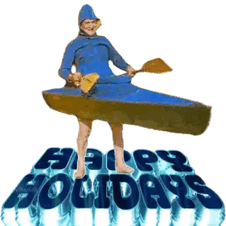 Person In Blue Kayak Happy Holidays Sticker