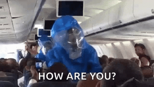 Person In Blue Plastic Bag Asking How Are You GIF