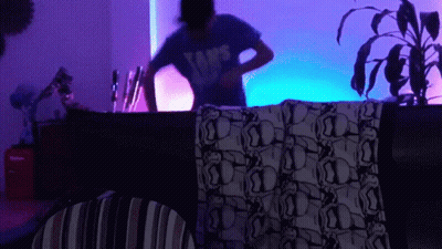 Person In Blue Shirt Saying Yams GIF