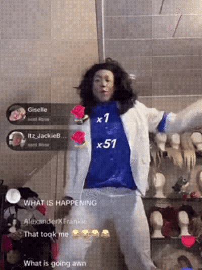Person In Blue Shirt With Number 51 Dancing GIF