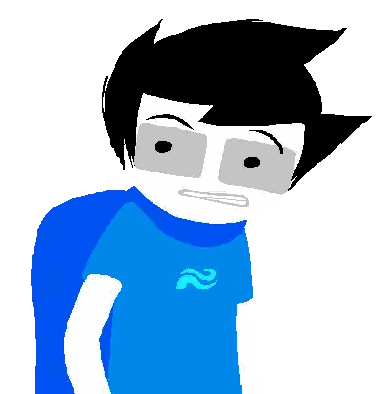Person In Blue Shirt With Wave Sticker
