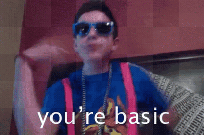 Person In Blue Sunglasses Saying You're Basic GIF