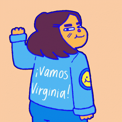 Person In Blue Sweater Saying Vamos Virginia GIF
