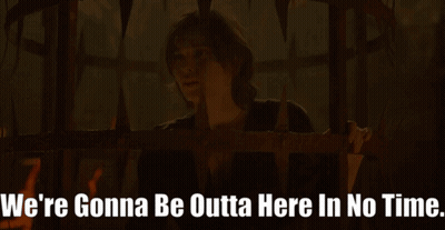 Person In Cage Saying We're Gonna Be Outta Here GIF