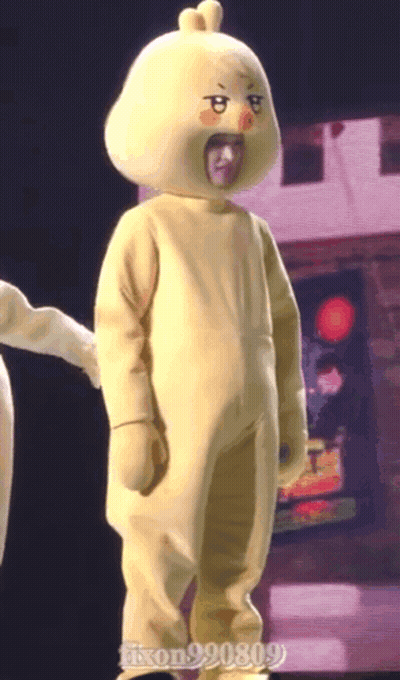 Person In Chicken Costume With Number 990808 GIF