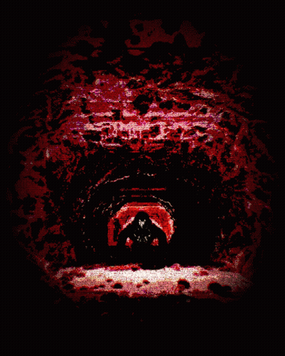 Person In Dark Room With Circle GIF
