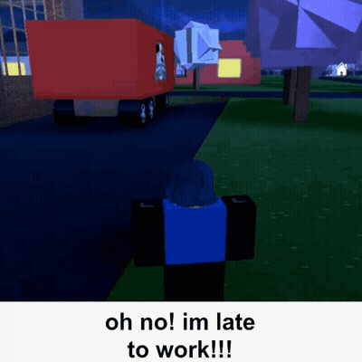 Person In Front Of Red Truck Saying Oh No I'm Late To Work GIF