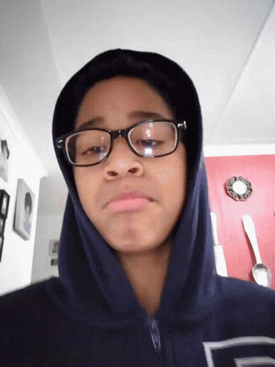 Person In Glasses And Hoodie With Letter D GIF