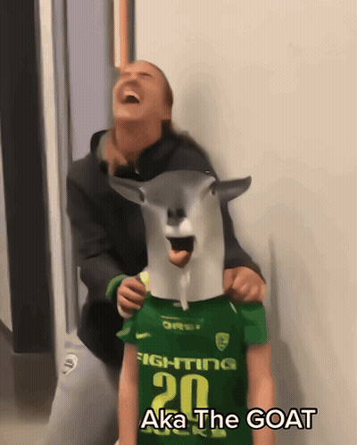 Person In Goat Mask And Fighting 20 Jersey GIF